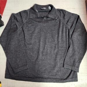 Brandini made in italy mens dark grey collared wool shirt sz xl gorpcore office